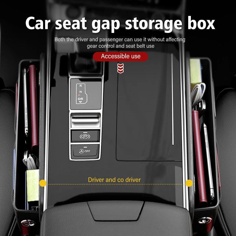 For Hyundai Car Seat Gap Pocket Storage Box Phone Holder Accessories N Line Tuscon NX4 I20 I30 I10 Sonata Elantra view 2