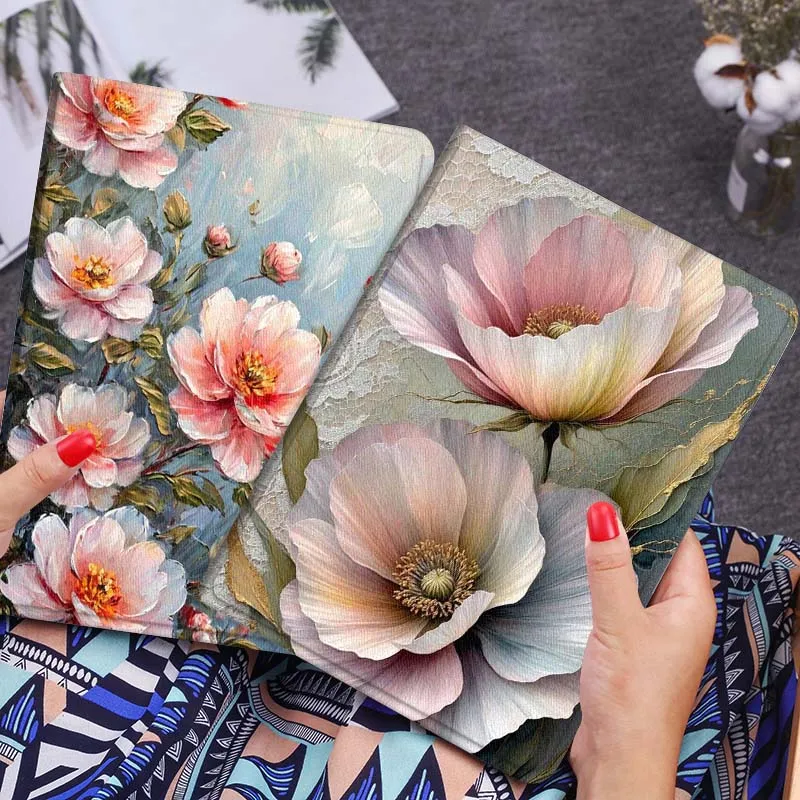 

Pink Peony Flower Art Gift Tablet Case For Huawei Honor MatePad MediaPad Air 5 6 7 11 V6 V7 V8 V9 X9 X8 T10 T10s C5e T5
