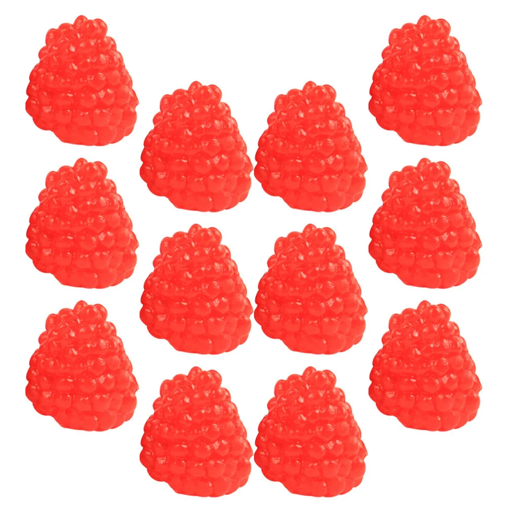 16 Pcs Fruit Simulation Model Fake Raspberry Decorative Decorations Artificial Red False Child