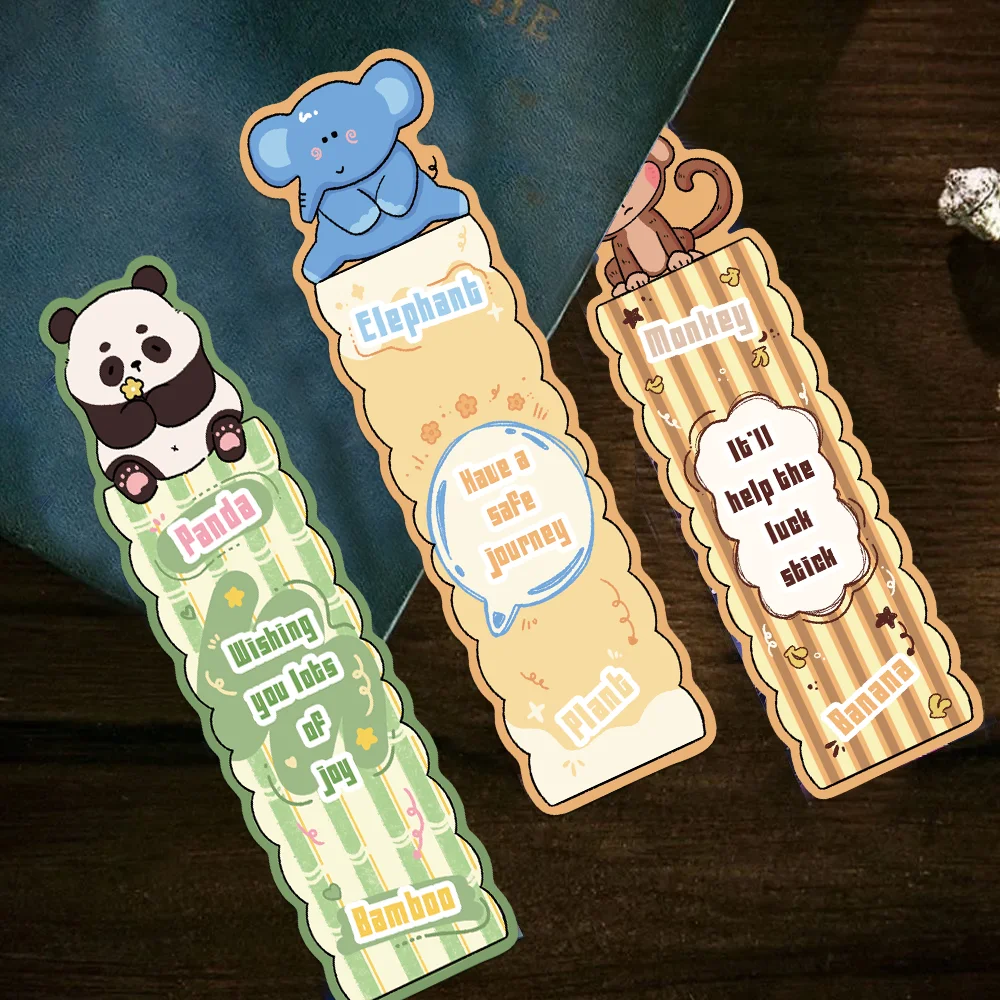 30pcs cartoon animals inspirational quotes bookmarks students reading books labeling paper cards DIY book marking bookmarks