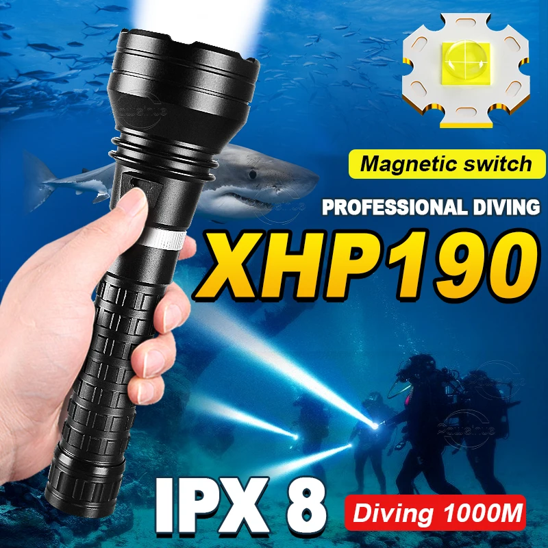 2025-la-mas-nueva-linterna-led-de-alta-potencia-para-buceo-xhp190-linterna-subacuatica-profesional-ipx8-lampara-impermeable-con-cuerda-de-mano