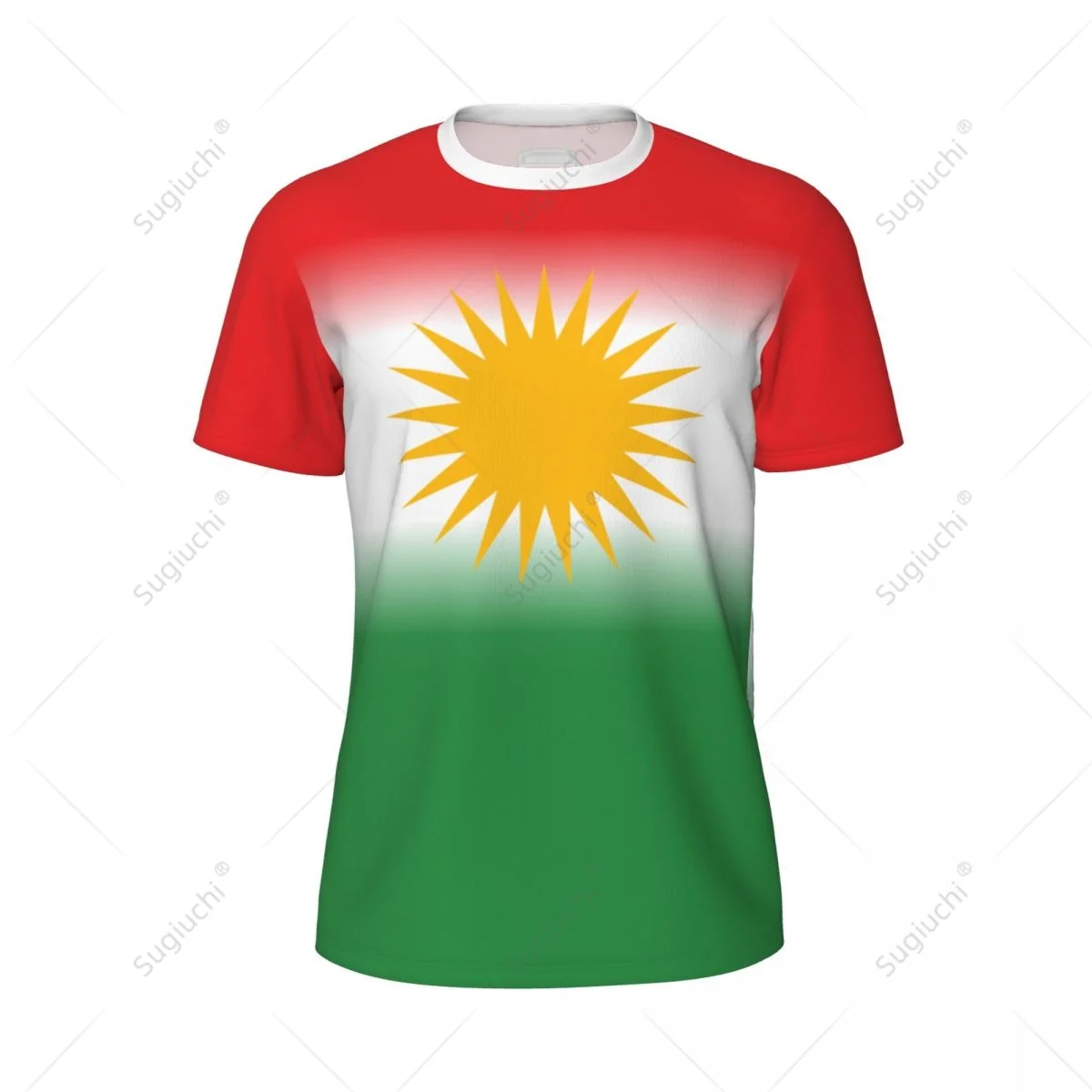 Sports Mesh T-shirt Kurdistan Flag For Running Bike Soccer Tennis Football Fitness Tees 3D Printed Custom