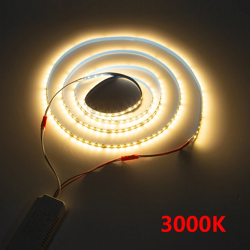 （2 welding point）3 meters 2835 200D dual colors LED strip for repairing chandeliers, 3000K+6500K LED ribbon (51-60W)X2colors