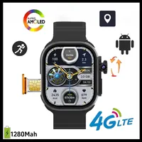 S9 Ultra 4G Android Smartwatch Network SIM Card 2.2 inch Amoled 180° Rotary Camera GPS WIFI Global Call Smart Watch Men Ultra 5G