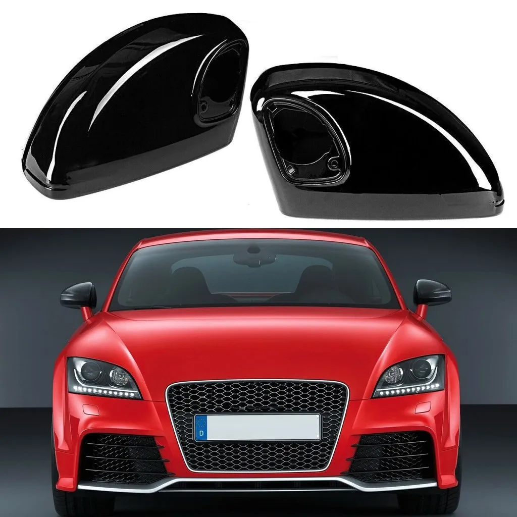 

Gloss Black Car Rearview Mirror Cap Side Wing Cover For Audi TT TTS MK2 8J TTRS R8 2007 2008 2009 -2014 Rear View Mirror Covers