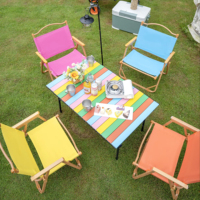 Outdoor Folding Table and Chair Beach Chair Camping Fishing Portable Folding Stool Stall Table and Chair