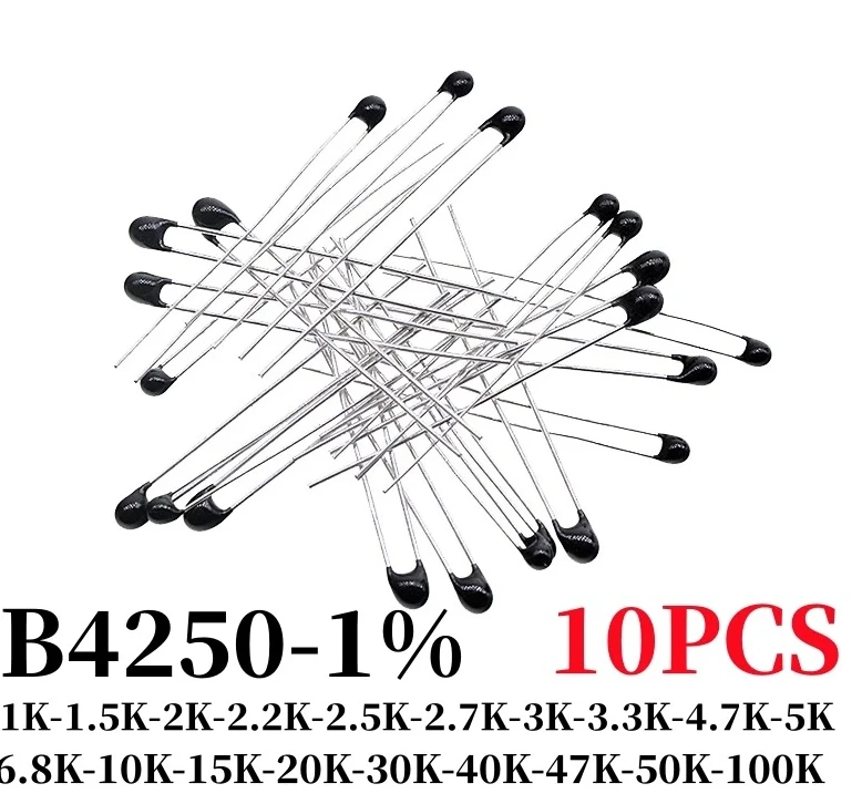 10 Uds termistor NTC resistencia térmica MF52 NTC-MF52AT 1K 2K 10K 20K 100K B4250 1%