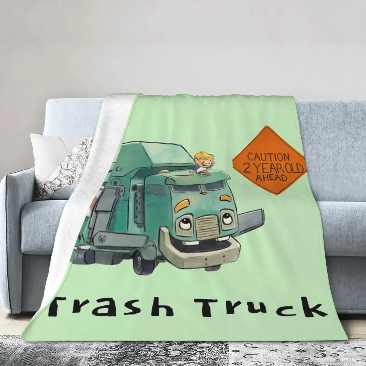 Flannel Throw Blanket Trash Truck Cartoon Netflix Blankets Soft Bedspread Warm Plush Blanket for Bed Living room Picnic Travel