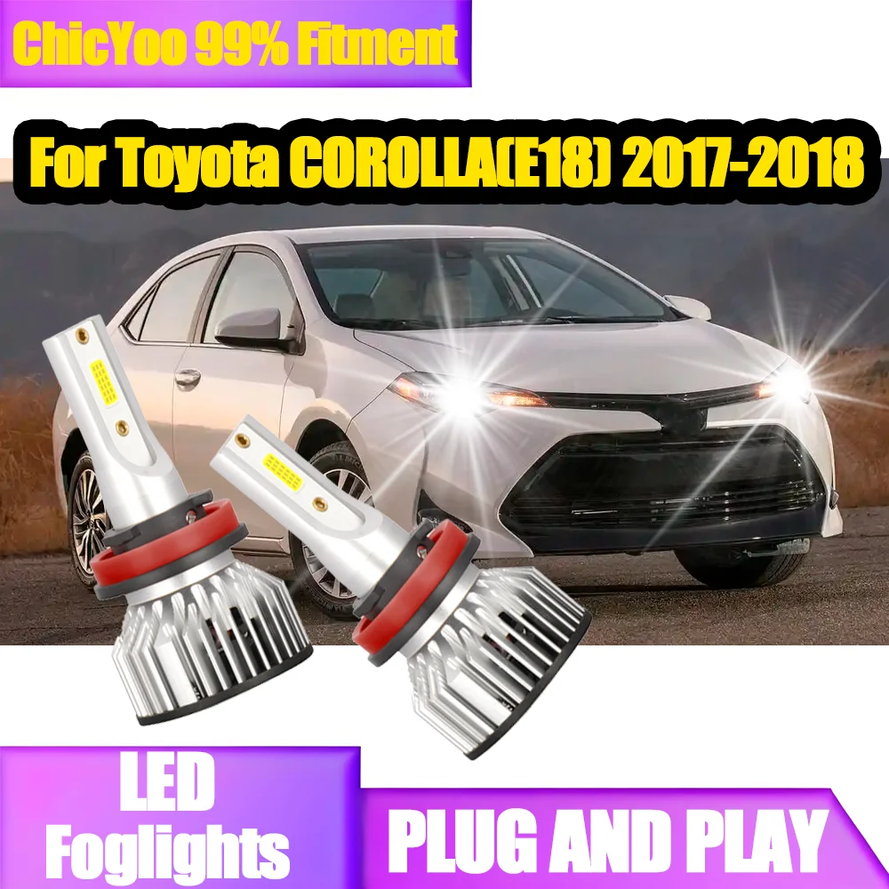 

2 шт. H11 H8 H9 мощные автомобильные фары 6000K белые 20000LM 90W светодиодные фары Plug and Play для Toyota COROLLA (E18) 2017-2018
