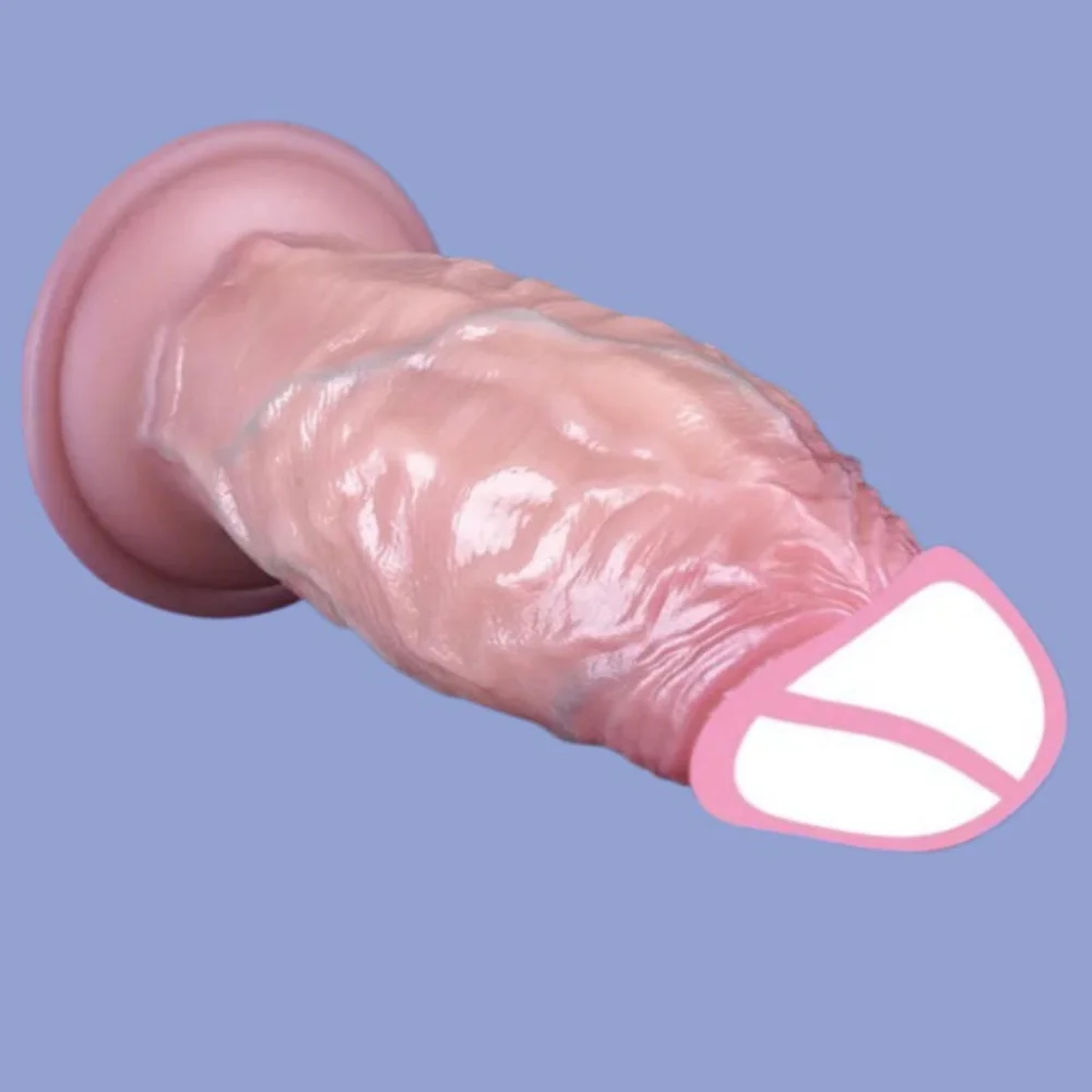 Extra Thick Dildo, Liquid Silicone Butt Plug Prostate Massager Penis with Strong Suction Cup, G-Spot Realistic Dildo For Women