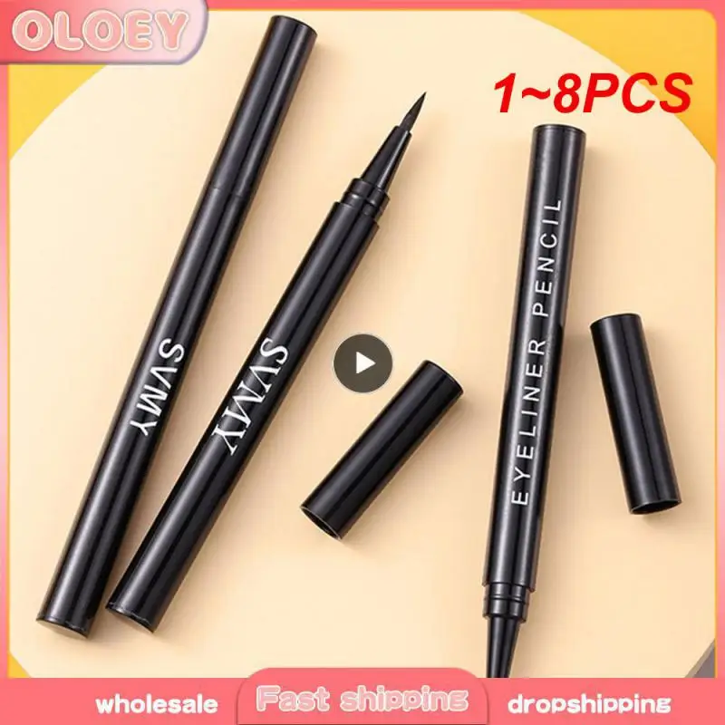 1~8PCS Waterproof Eyeliner Svmy Long-lasting Wear Smudge-proof Sweat-proof Precision Tip Easy-to-apply Eyeliner Pen