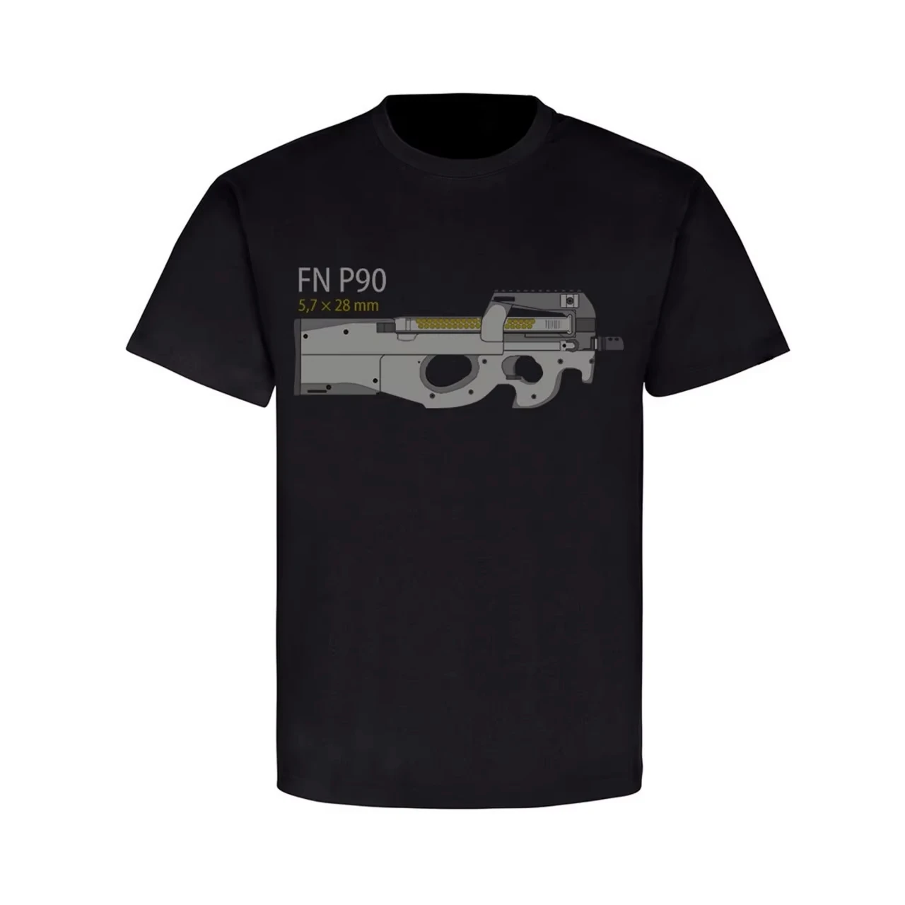 P90 Personal Defence MP Machines Pistol T-Shirt Summer Cotton Short Sleeve O-Neck Mens