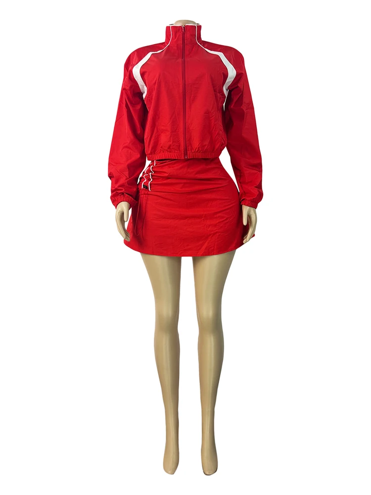 New Spring Summer Women Ladies Casual Two Pieces Skirt Set with Cardigan Short Jacket Top and Mini Skorts Outfits Streetwear view 5