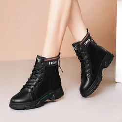 Botas Mujer New Black Women's Boots Fashion Lady Casual Boots 2024 Spring Autumn Outdoor Non-slip Thick-soled Women Travel Boots