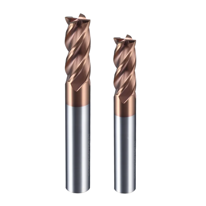 HUAZHICHUN  55 degree tungsten steel milling cutter 4-edge alloy end mill coated straight shank extended steel f Carbide Inserts