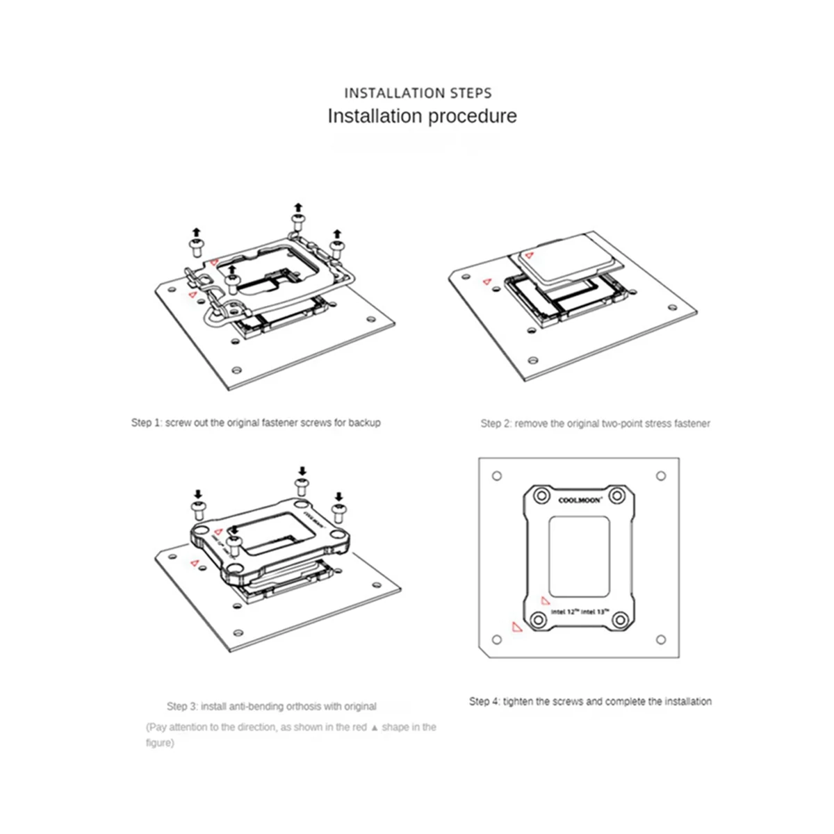 COOLMOON BC-1700 Intel 12 Generation CPU Bending Correction Fixing Buckle LGA1700 Buckle Fix Substitute Aluminum kit, A