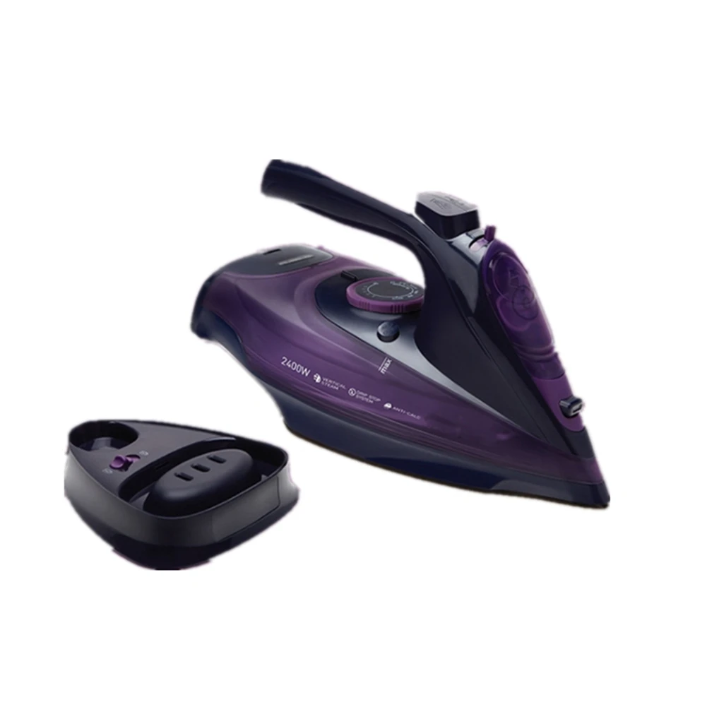 SOKANY Steam Iron 5 Speed Adjust Cordless Charging Portable Clothes Ironing Steamer Ceramic Soleplate,Purple UK Plug