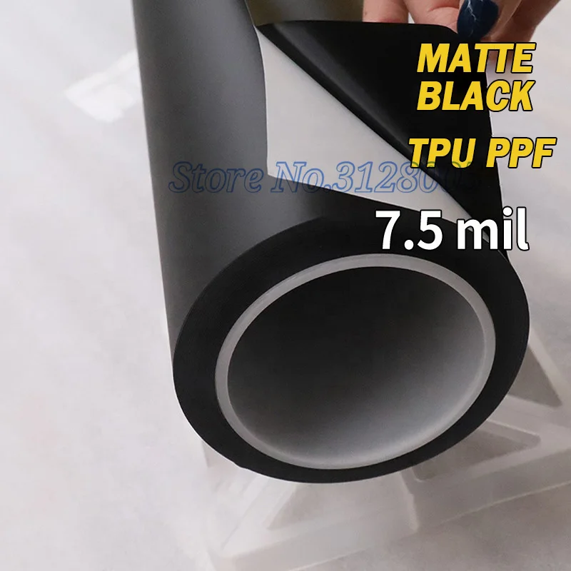 

Matte Black Really TPU PPF Film 7.5Mil Self Healing Anti Scratch Car Wrap Decor Body Paint Protection Film 1.52*15m/60"x50ft/Rls