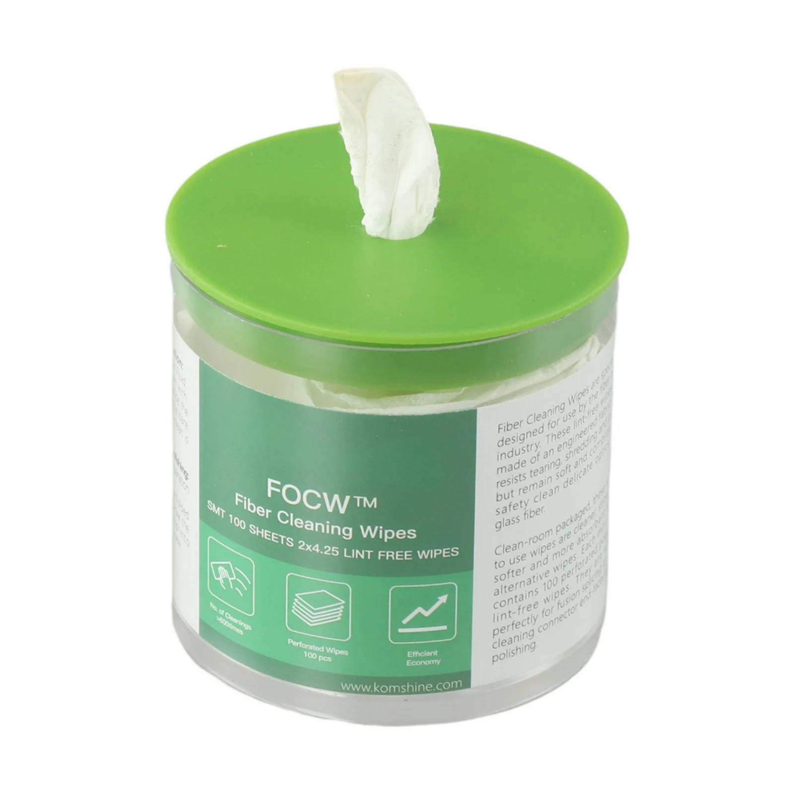 Achieve Effortless For Bare Fiber Cleaning with Komshine FOCW Optical Fiber Cleaning Wipes 600+ Cleaning Times