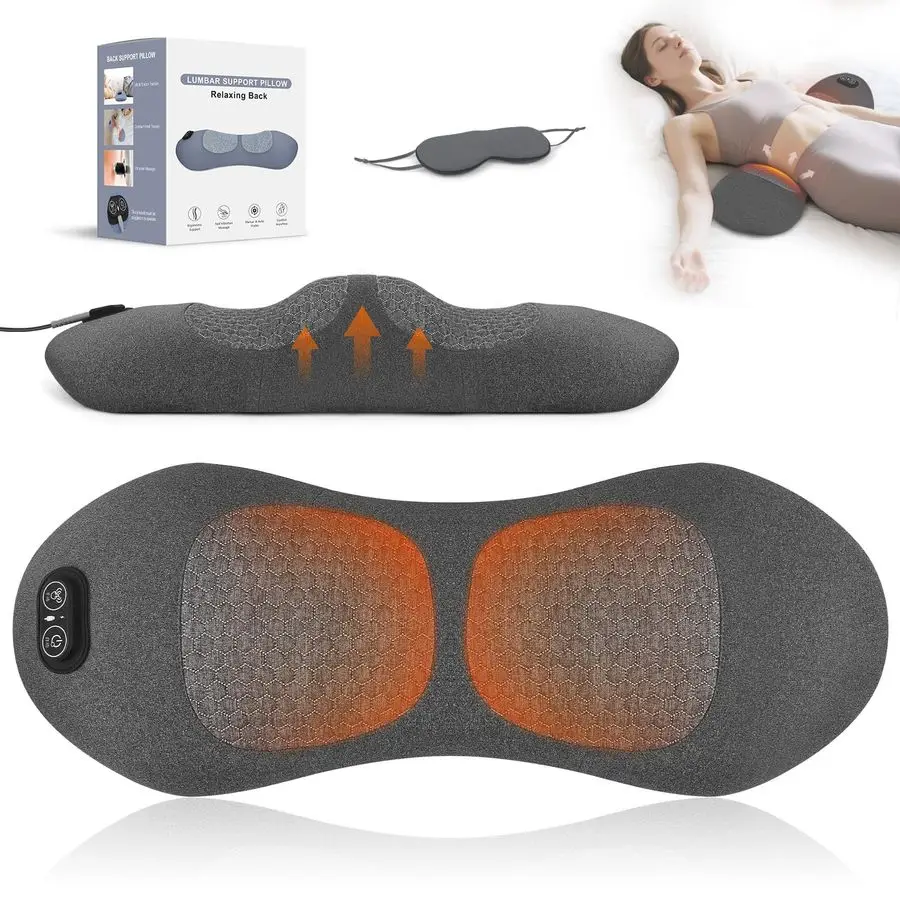 

in 1 Lower Back Massager Electric Lumbar with Heat, Vibration, Traction,Smooth Spine Lumbar Support Pillow for Lower Back Pain R