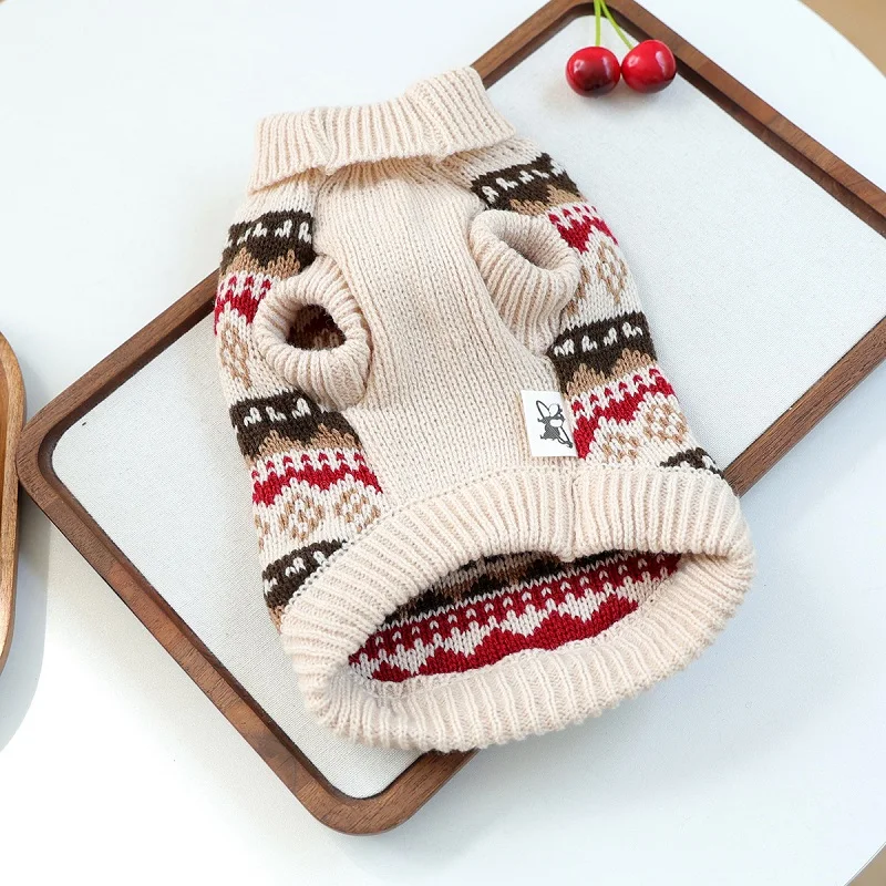 Sweaters for Dogs Striped Winter Puppy Clothes Luxury Dog Coat Warm Knitted Coat for Dogs Cat Chihuahua Bichon Pet Dog Pullovers