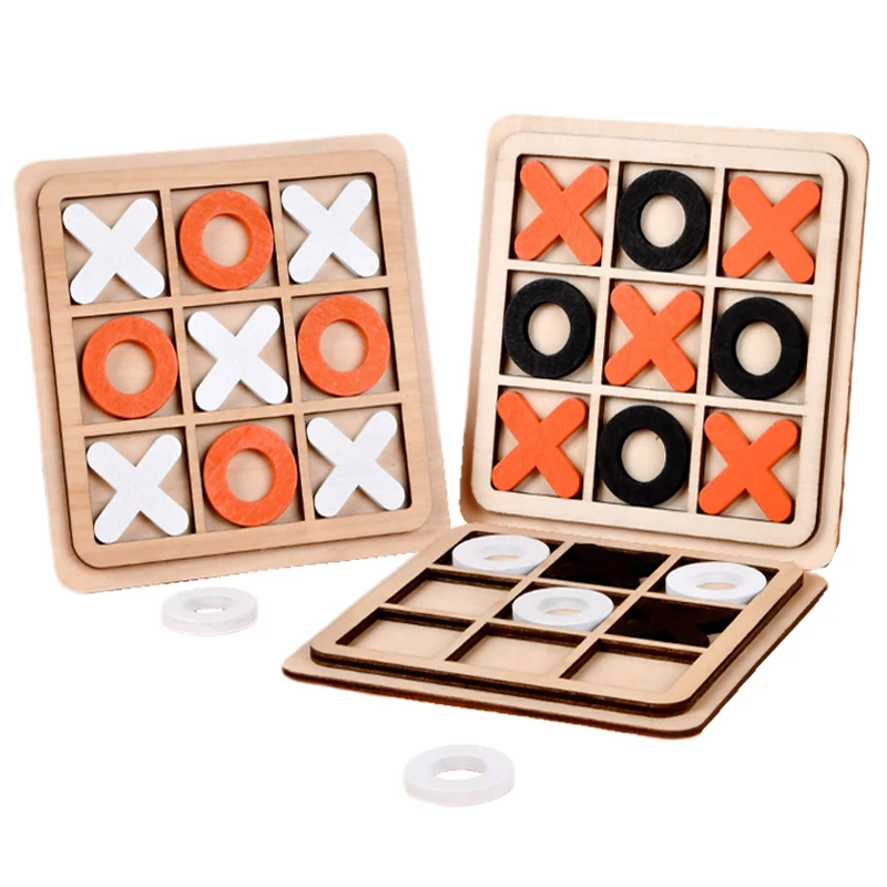 Montessori Chess Play Wooden Jigsaw Toy Game Interaction Puzzles Training Brain Learing Early Educational Toys For Children Kids