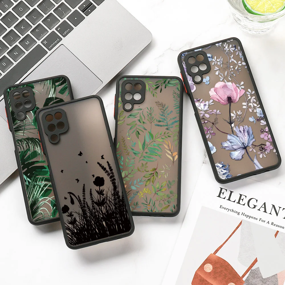 Blumen-Handyhülle für Samsung A57 A56 5G A17 A16 A37 A26 A55 A54 A36 A07 Galaxy S26 S25 S24 S23 S22 Ultra FE Plus Matte Hülle