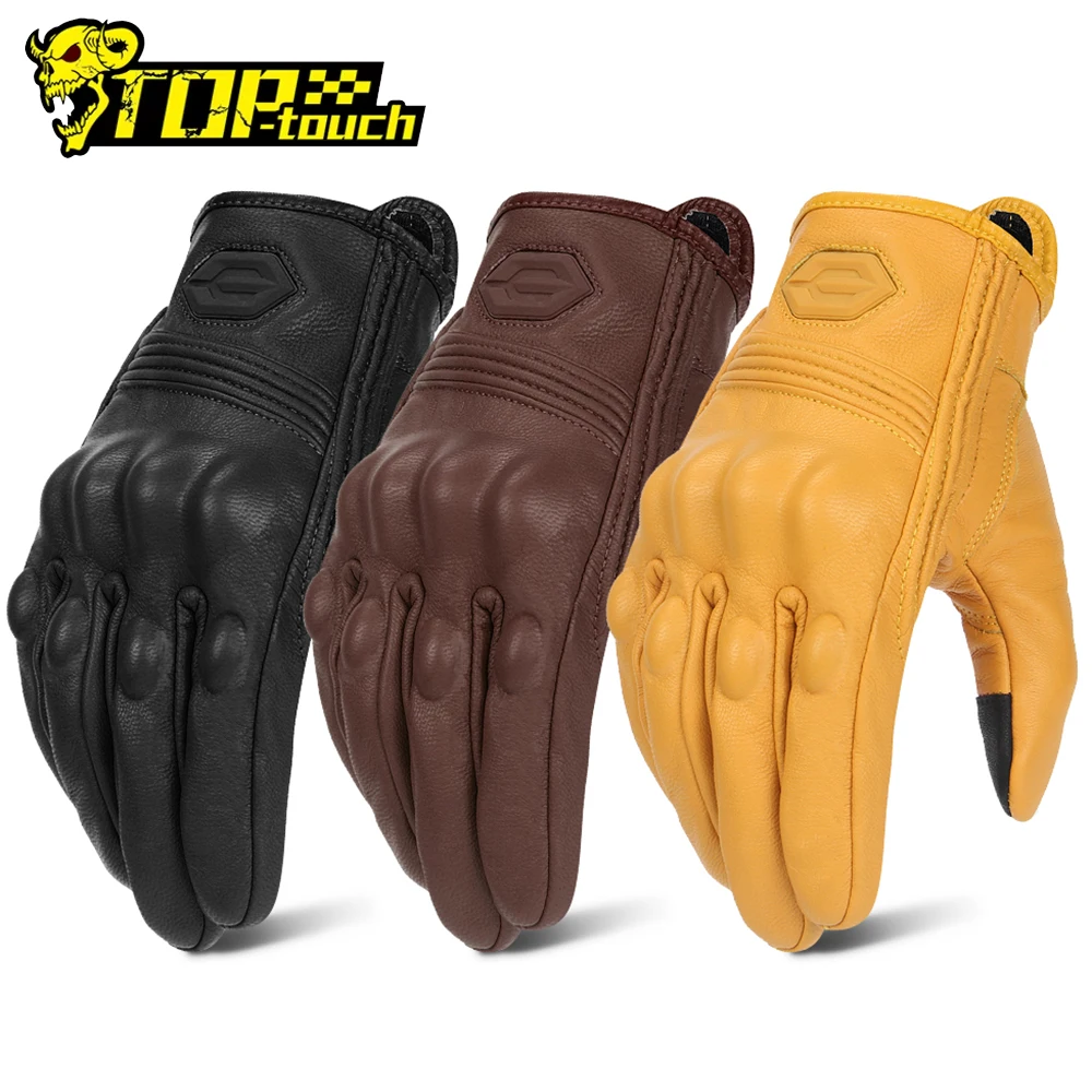 

Мотоциклетные перчатки, кожаные мотоциклетные перчатки с сенсорным экраном, защитные перчатки для мотокросса с полным пальцем, нескользящие перчатки для верховой езды M-2XL