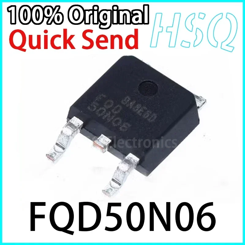 5PCS FQD50N06 Brand New 50A 60V N-channel 50N06 SMT TO-252 MOSFET