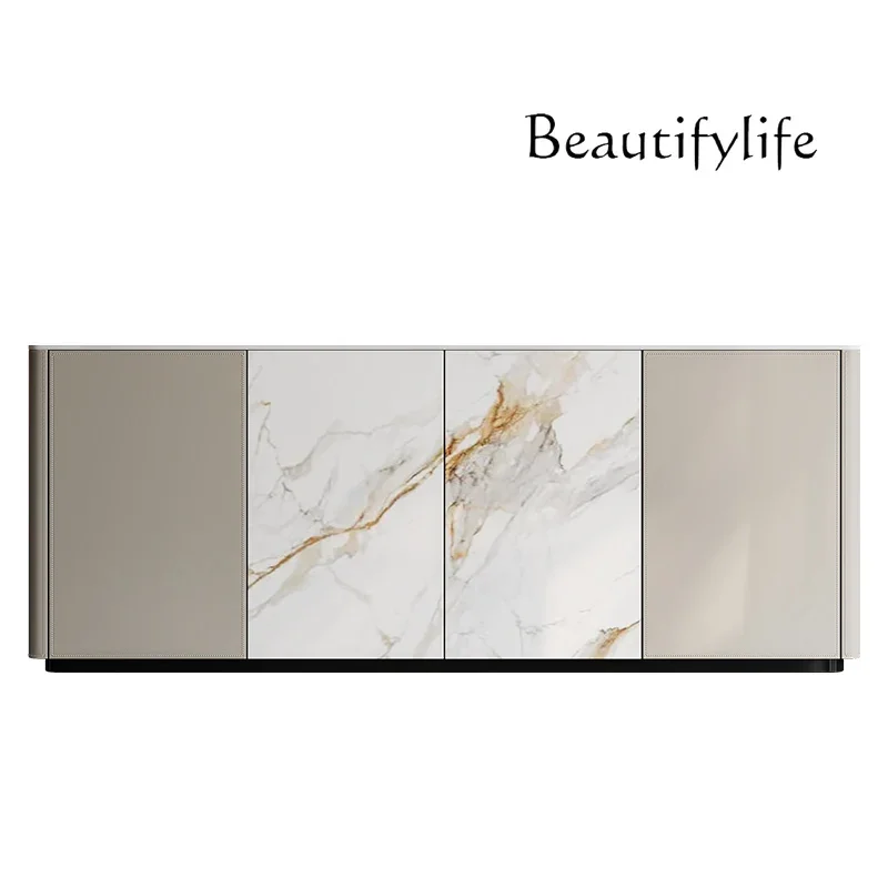 

Italian minimalist rock slab porch Modern minimalist dining side cabinet Entry door partition Living room storage decoration