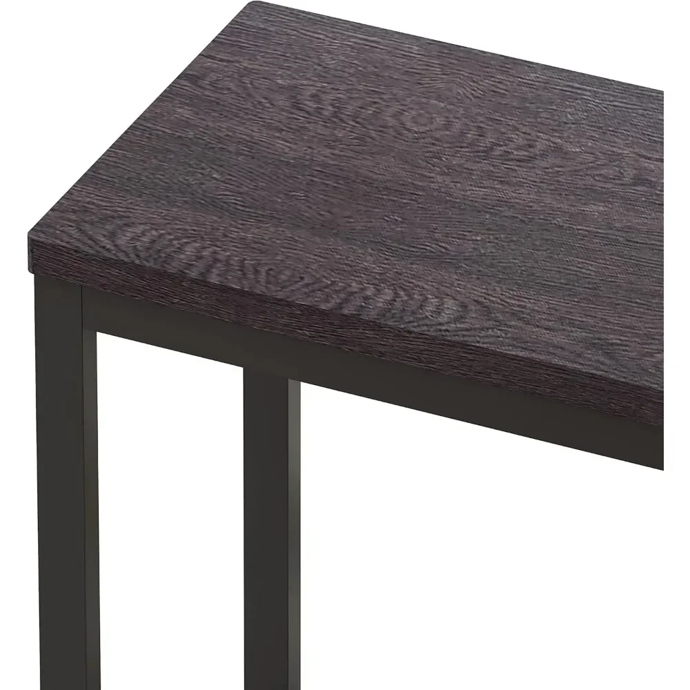 Conjunto de mesa de jantar de 4 peças, economia de espaço para casa, mesa de bar longa de 60 "com 3 bancos, conjunto de móveis modernos para sala de jantar