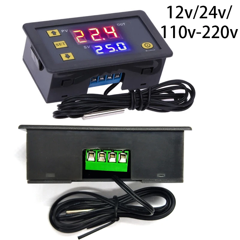 Controlador de temperatura Digital, accesorio de montaje de interruptor de termostatos, Kit de calor frío, relé regulador, 12V/24V/110V-220V, 20A