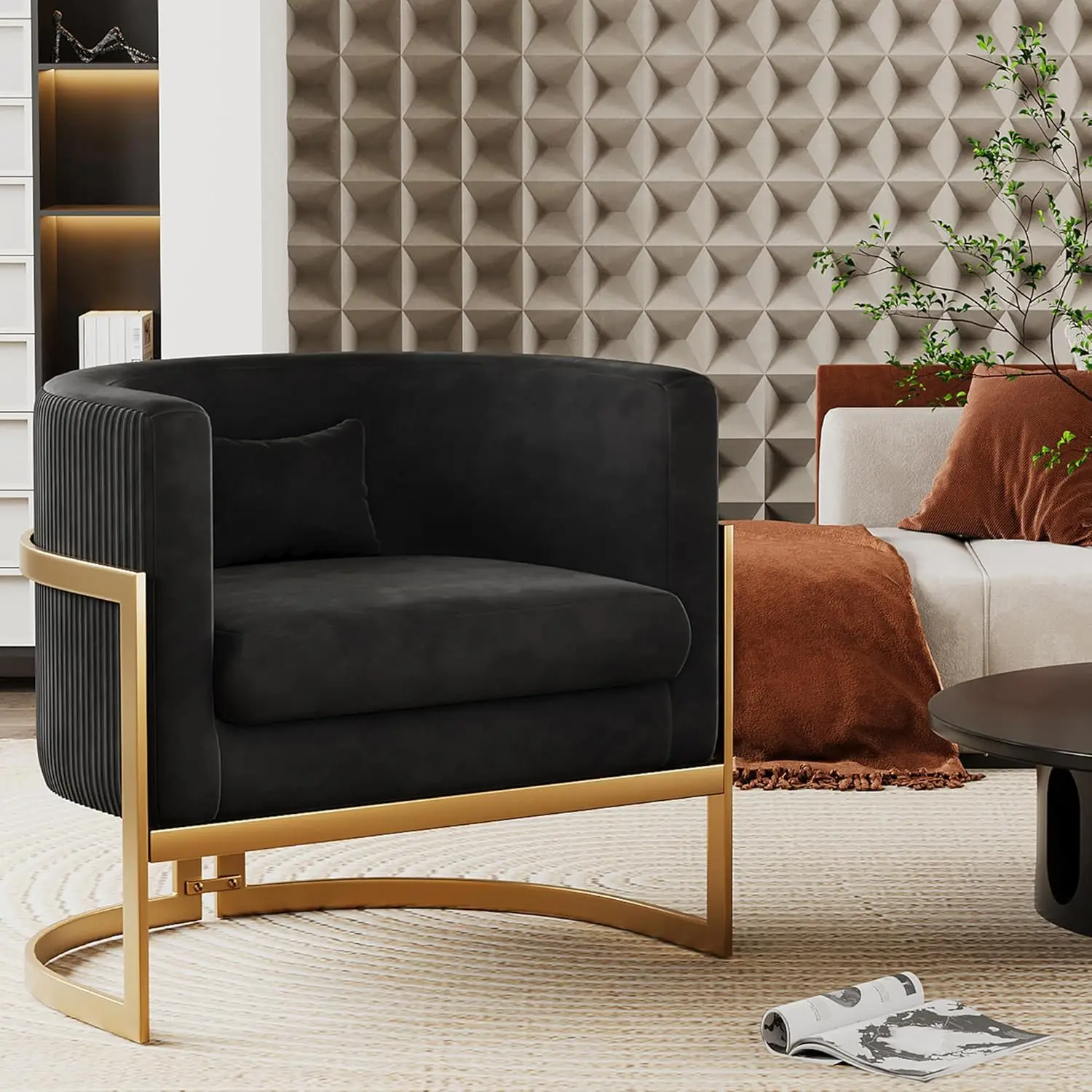 

Мягкое бархатное кресло-бочонок, современное кресло для гостиной, диван-кресло, клубное кресло-бочонок