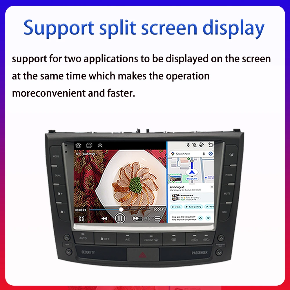 9 "أندرويد Carplay مشغل فيديو السيارة الوسائط المتعددة شاشة ستيريو لكزس IS200 IS250 IS300 IS350 #2