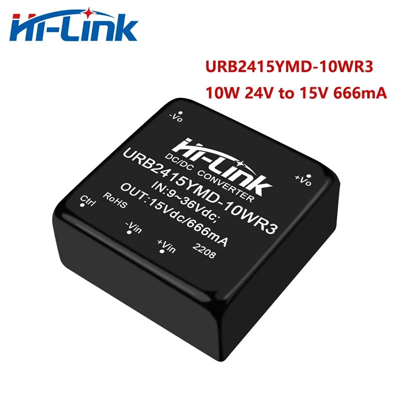 Hi-Link Manufacturer URB2415YMD-10WR3 10W 24V to 15V 666mA DC DC Converter Isolated Power Supply Intelligent Module In Stock