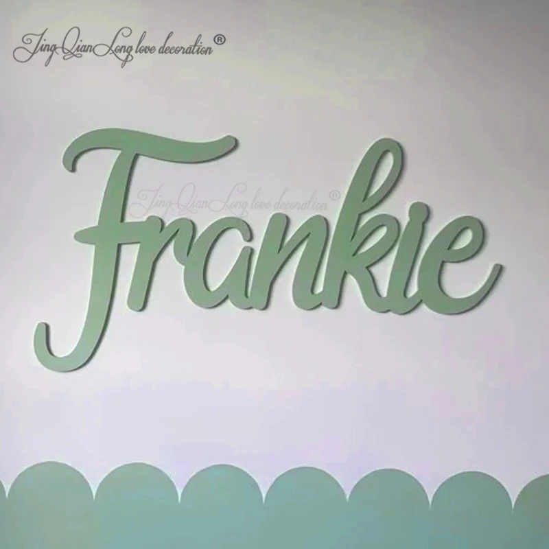 Custom Wooden Name Sign SCRIBBLE FONT  Wall Art - Personalised Baby Name Sign For Nursery Home Decor Kids Bedroom Name Sign