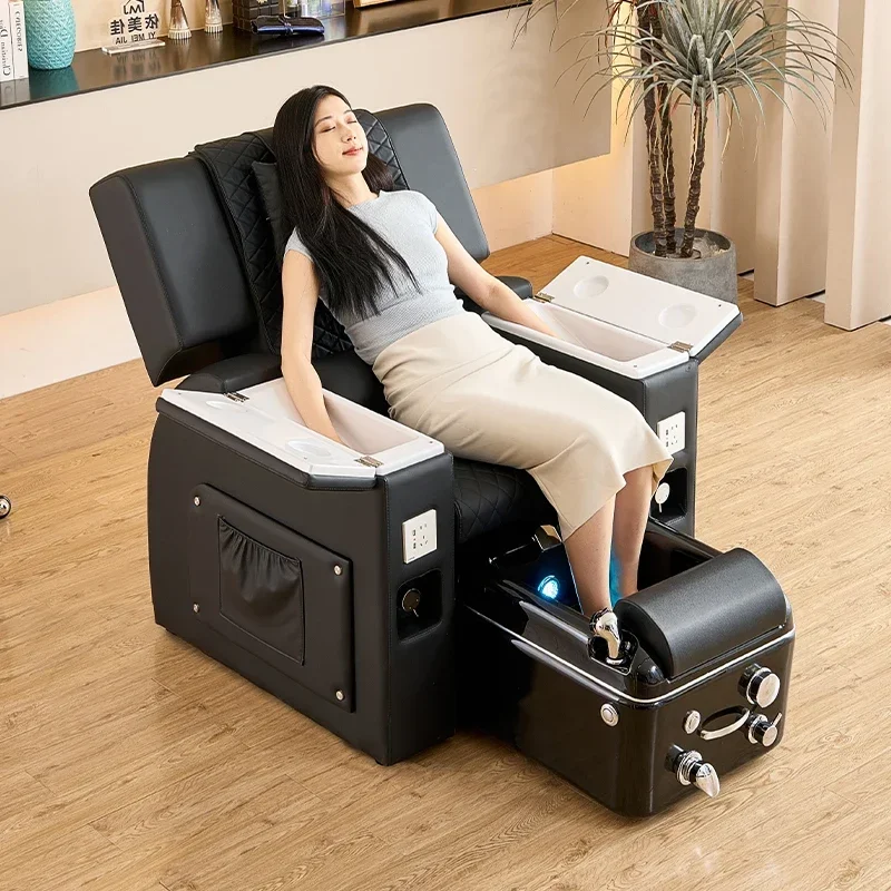 

HOT Pedicure beautician chair barber chair deals supplies chaise long bathtub nail reclining bed Silla Pedicura Profesional