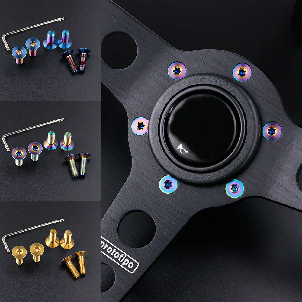 Titanium Forged Racing Steering Wheel Quick Release Hub Boss Kit Bolts Screws for MOMO OMP NRG SPARCO VERTEX etc.