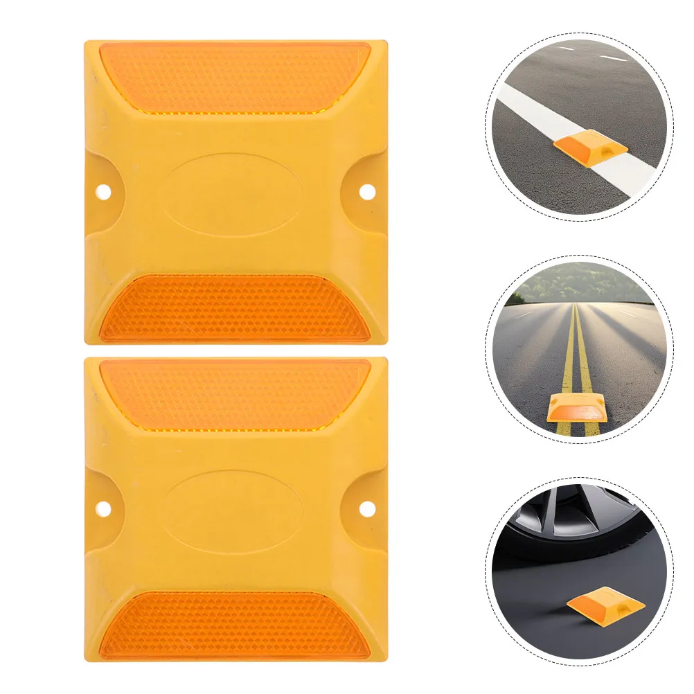 

2Pcs Reusable Reflectors Double-Sided Reflective for Highway Parking Lot Night Visibility Safety Pavement