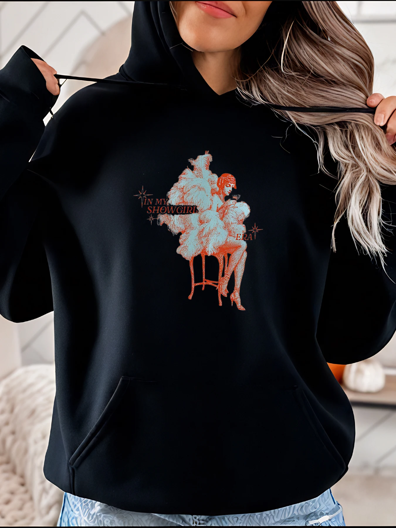 

Женская толстовка с капюшоном Showgirl с принтом, повседневная толстовка, модная уличная одежда, осенне-зимняя одежда 280