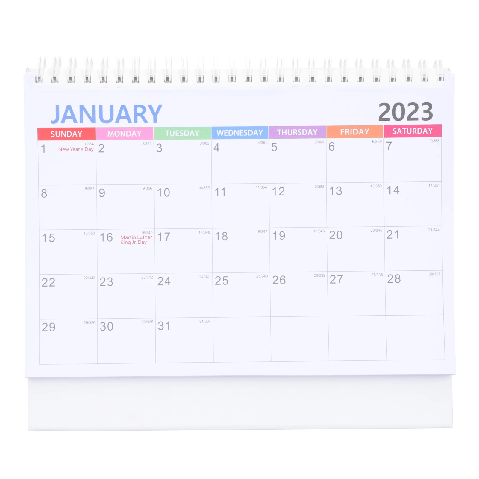

Creative Decorative Planner 2023 Desktop Coil Design English Printing Foldable Office Desk Calendar Home Decor Smooth Paper