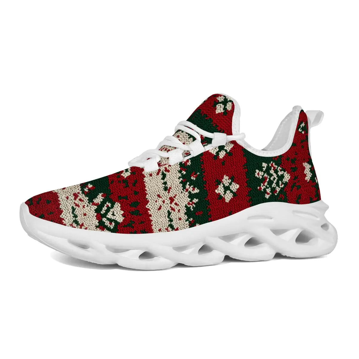 

Women Christmas Knit Pattern Unisex Lightweight Casual Sports Sneakers Men Shoes Sneakers Breathable Slip on Running Shoes