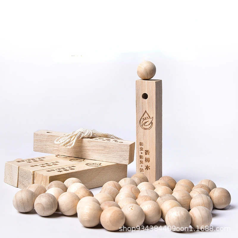 50Pcs Moth Balls Insect Camphor Natural  Wood Wood Ball Mildew Wardrobe Clothes Drawer Pest Control Bug Repellent