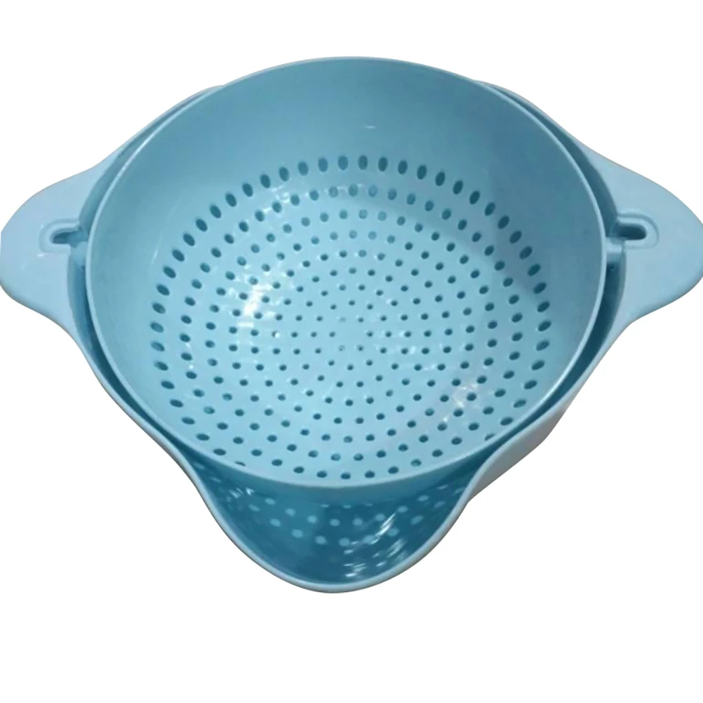 

Drain Basket Colander Double Layer Plastic Fruit Vegetable Washing Basin Storage Decor Filter Strainer