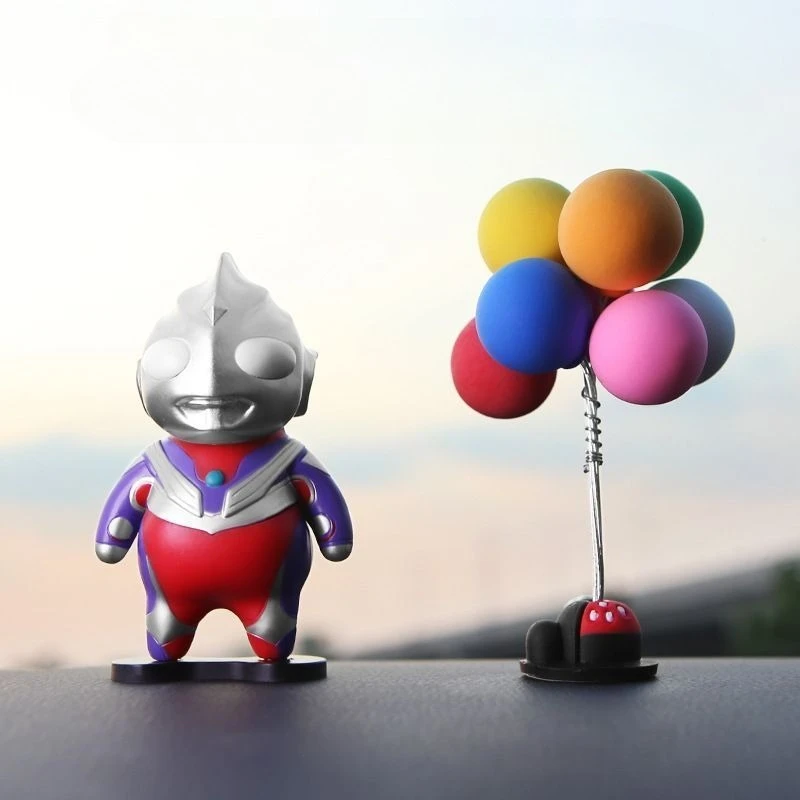 Ultraman Anime Figuur Tiga Model Q Versie Leuke Auto Ornament Desktop Decoratie Kinderspeelgoed Geschenken