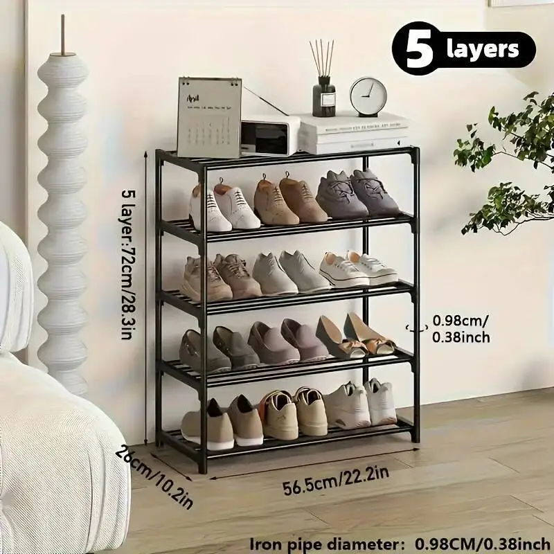 Rack durável de três camadas, recipiente de armazenamento de sapatos fácil de montar, adequado para entrada de casa, 1 peça