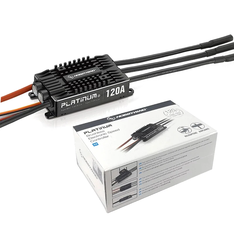 Hobbywing Platinum Pro 25A 40A 60A 80A 120A V4 ESC Brushless Electronic Speed Controller 3-6S Lipo etc for 450-480 Helicopter