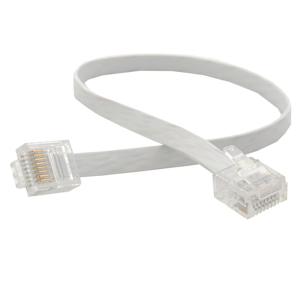 1M White RJ45 Connector 8P8C Short Body Plug Cat6 Cable 8-Core Twisted Pair Flat Network Cable for Data Communication