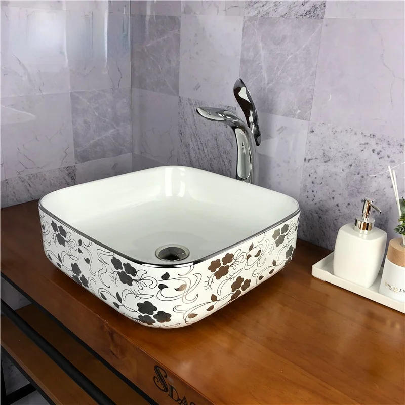 

ceramic bathroom luxury golden color design painted gold basin price