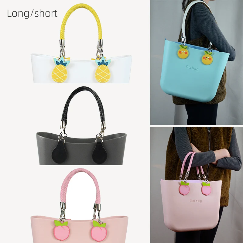 

NEW 1 pair obag Braid Handles Straps plus drops fruit shape short long For O bag Belt accessories Women Bag Shoulder HandBag